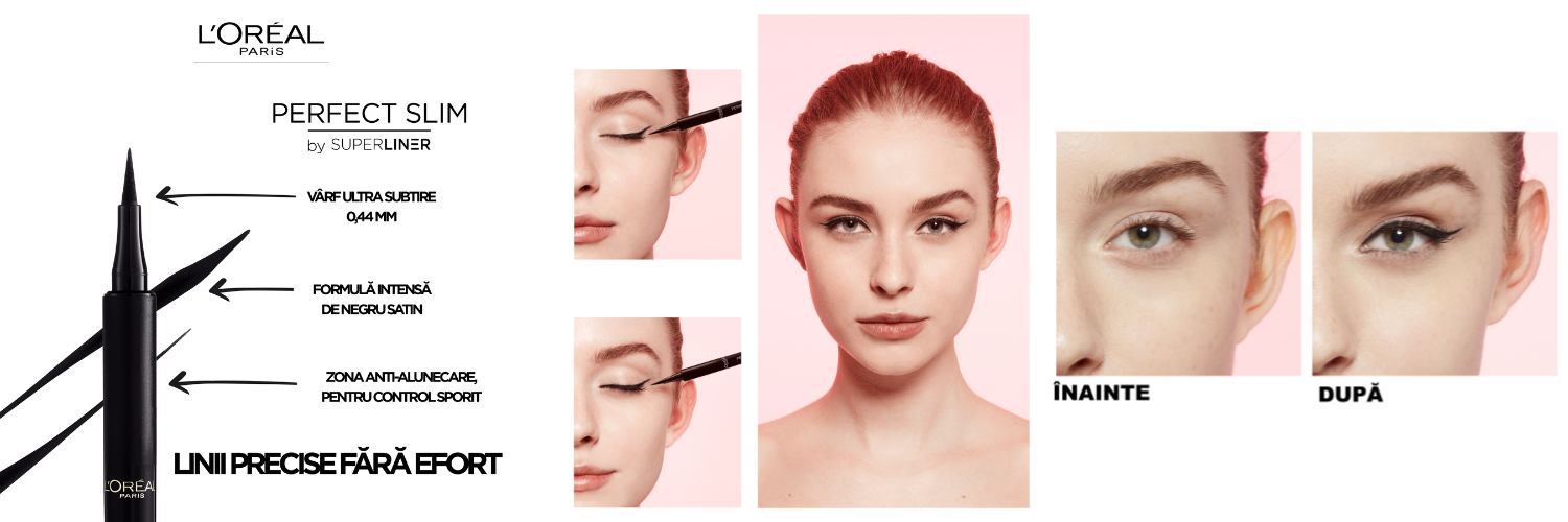 Tus de ochi tip carioca Superliner Perfect Slim, 01 Intense Black, Loreal Paris